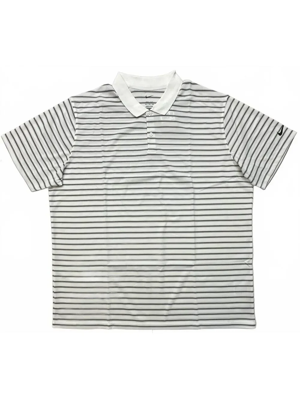 Nike Dri-FIT Victory Stripe Golf Polo Men XXL White Black DH0835-100 NWT